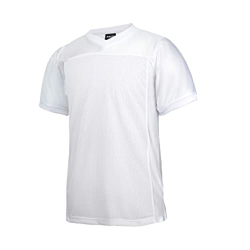 EALER Blank Football Jersey Mesh Athletic Football Shirt Practice Sports Uniform White