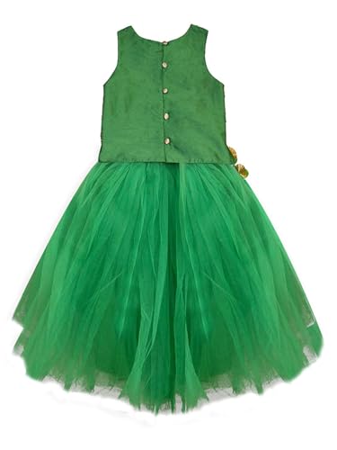 Image of A.T.U.N Girl's Synthetic Lehenga Choli (GLHG LKM GRN Multi-Green 9-10 YR)