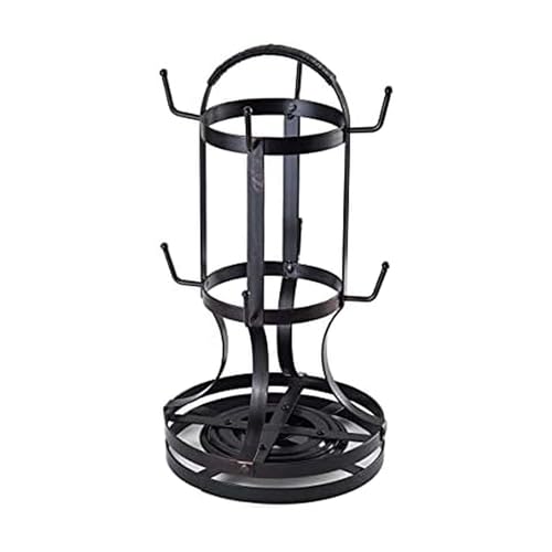 Gourmet Basics by Mikasa 5158729 Metal Rotating 8-Cup Mug Tree, Antique Black