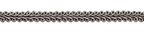 French gimp braid 13mm galon de passementerie gris argenté pack de 49,4 mètres