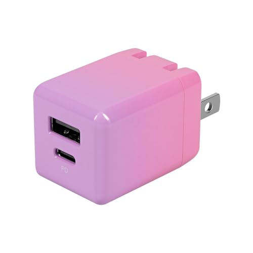 オウルテック PD20W AC充電器 USB Type-Aポート Type-Cポート PSE適合品 グラデーション OWL-APD20A1C1R-GD