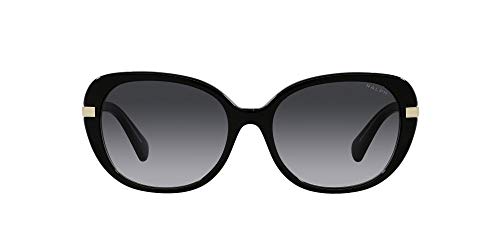 Opiniones y reviews de Lentes Ralph Lauren Mujer más recomendados. 44 Ralph by Ralph Lauren Gafas de sol para mujer Ra5277 Butterfly, Negro brillante sobre cristal/gris degradado, 56 mm