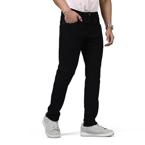 Image of WROGN Men's Slim Fit Jeans | Cotton Stretch | Solid | Casual Denim