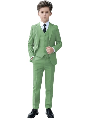 YuanLu Boys Suit for Kids Tuxedo Wedding Ring Bearer Outfit Boy Formal Suits 5 Piece Slim Fit Dresswear Suit Set