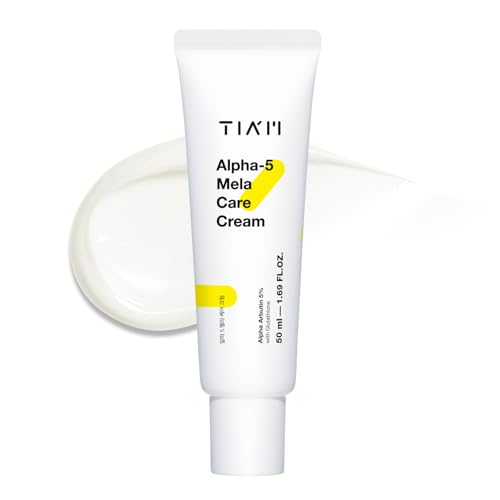 TIA'M TIAM Alpha-5 Mela Care Cream, 1.69 fl oz, 5% Alpha Arbutin Glow Enhancing Cream with Glutathione & Niacinamide, Korean Skin Care