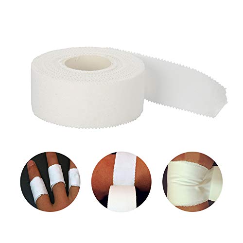 TMISHION Self-Adhesive Bandage, White Cotton Finger Wrist Ankle Protection Playing Piano Volleyball Basketball Sport First-aid Wrap Tape(2.5CM10M)