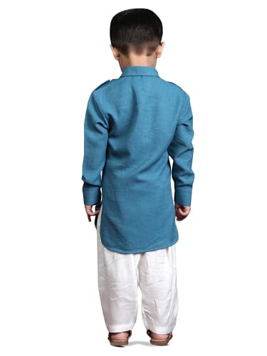 Image of POLKA TOTS Boys Cotton Pathani Set | Premium Pathani Kurta & Pyjama Set for Boys | Kurta Pajama for Kids Boy | Pathani Suit for Kids, Baby Boys & Toddlers | Ethnic Wear for Boy