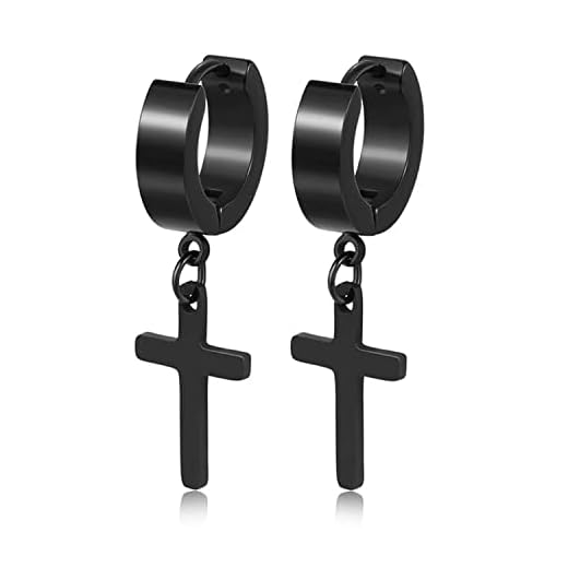 Cross Earrings Set in Stainless Steel