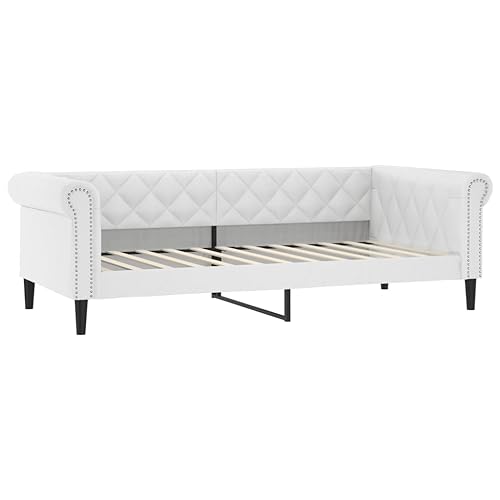vidaXL Sofá Cama Cuero sintético Blanco 100x200 cm