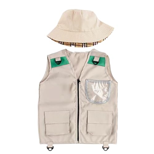 Traje de Explorador para Niños,Traje De Explorador Con Sombrero - Para Aventuras al Aire Libre, Exploración, Campamento y Jungla
