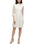mit verdeckter Knopfleiste s.Oliver BLACK LABEL Damen Kleid aus strukturierter Spitze Soft White 38
