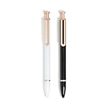 U Brands Monterey Ballpoint Pens, Set of 2, Black and White With Gold Details, Bold (1.0 mm) Point, Black Ink
