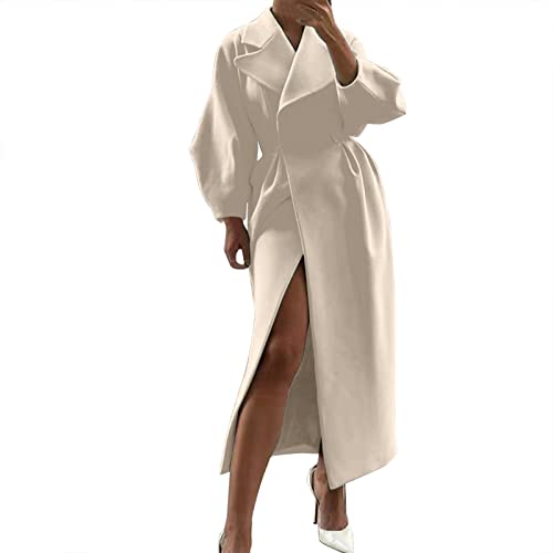 Veste d'hiver pour femme et manteau court en laine chaud à manches larges