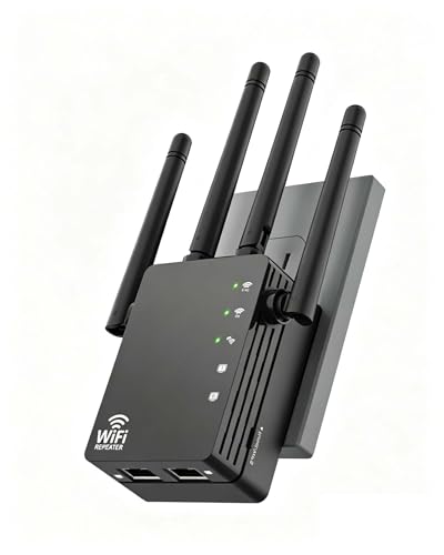 WiFi Extender 1200Mbps, Long Range WiFi Booster up to 12880 Sq Ft, 105 Devices, WiFi Extender Signal Booster for Home, Easy Setup