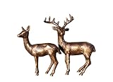 Bronze-Skulptur Hirsch und REH | Set | Tierfigur aus Bronze handgefertigt