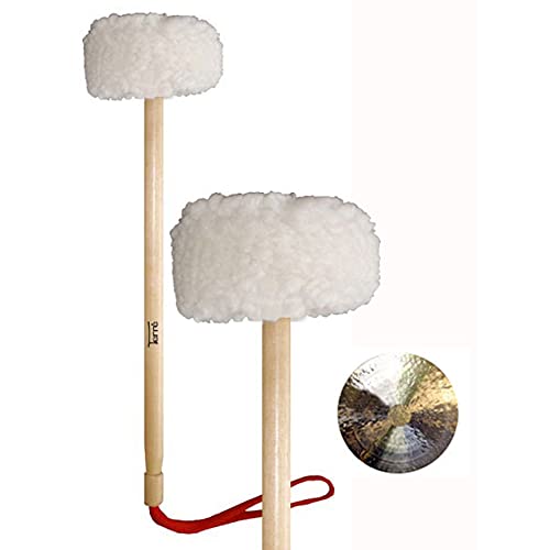 Drum Stick or Mallet for Gong, Feng Gong, Wind Gong, Tam Tam Gong (Large) 15 inch Length, Head...