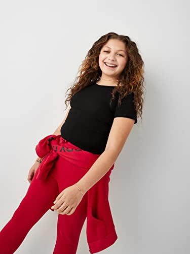 happy nation Girls Fitted Ribbed Crop T Shirt2