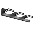 SineRise LED Modern Bathroom Vanity Light Fixtures (3-Light, 24-Inch, Dimmable), Matte Black Modern Acrylic Bathroom Wall Lighting Fixtures Over Mirror (Cool White 6000K)