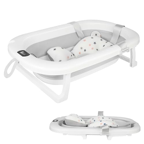 Belfoyer Baby Badewanne Faltbar mit Thermometer & Rutschfestem...