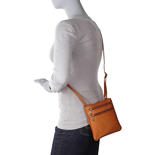 Le Donne Leather Two Zip Small Crossbody Bag Leather Purse Handbag Premium Colombian Leather Shoulder Bag2