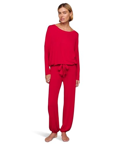 Eberjey Womens Gisele Slouchy Pajama Set Holly Red Small at Amazon