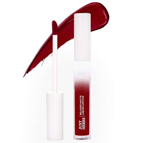 Image of Just Herbs Relaxed Matte Liquid Lipstick Lip colour for Women, Nourishing & Long Lasting Lipsticks 4 ml (Wild Mulberry)