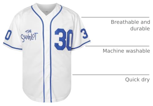 The Sandlot Benny The Jet Rodriguez 30 Movie Baseball Jersey para Hombre Talla Large miniatura 4