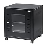 サンワダイレクト 機器収納ラック 小型 サーバーラック 鍵付き 幅50cm 奥行45cm 高さ53cm 棚板3枚付き ルーター NAS 100-SV038BK