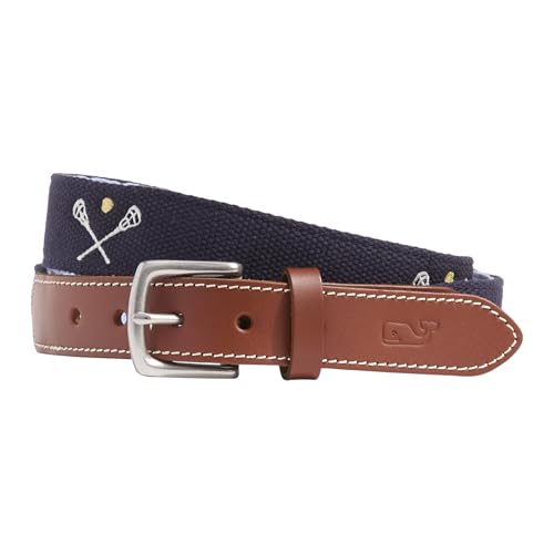 vineyard vines mens Lacrosse Sticks Embroidered Canvas Club Belt