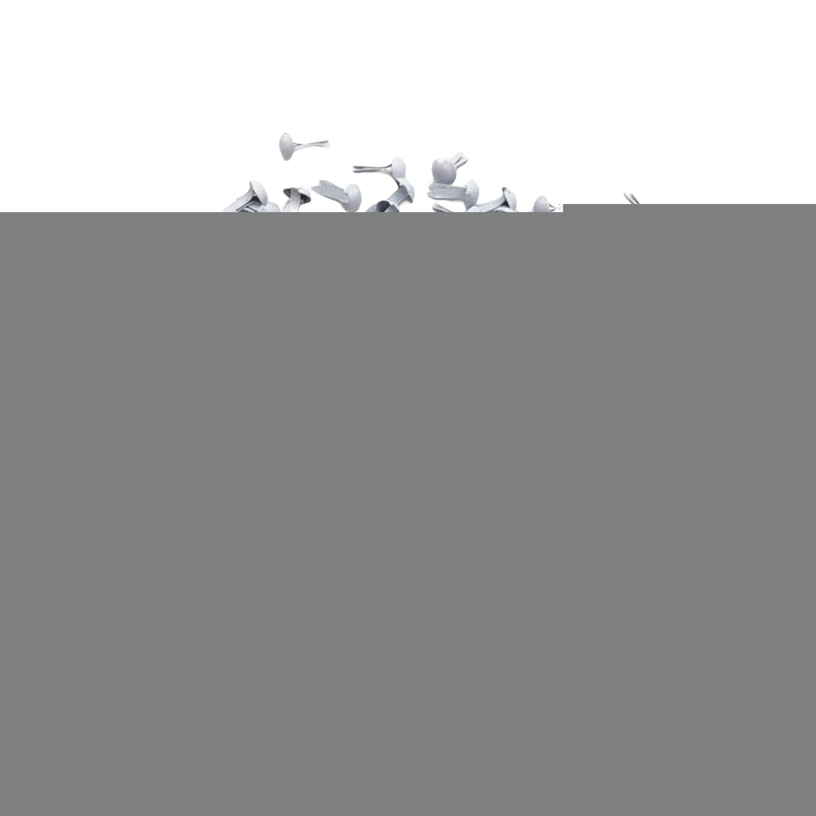 rockible 200x Round Mini Brads, Paper Fasteners Handmade Decoration Metal Embellishment White Toy Stamping for Arts Crafts Scrapbook DIY Projects Art