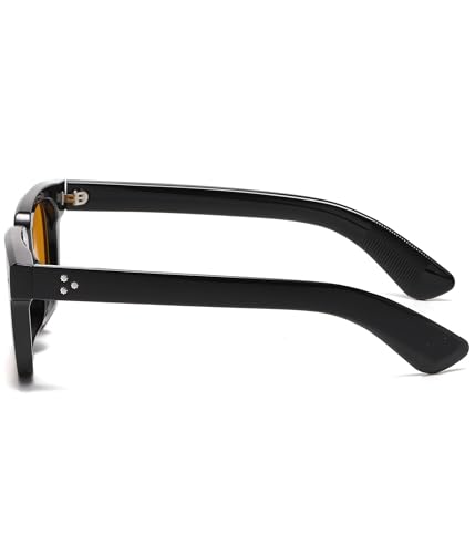 Image of EYLRIM Trendy Square Sunglasses for Men Women Square Frame Sun Glasses with Hammer Shaped Rivet Design