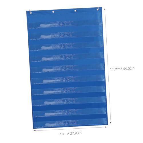 Poche suspendue transparente bleue DIKACA en polyester pour rangement mural