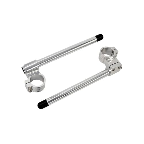 Pince de guidon et réhausse de guidon de moto argenté pour fourche ajustable