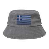 Sombrero De Pescador Bandera De Grecia Bucket Hat Cómodo Sombrero De Cubo Plegable Gorro Pescador para Verano Viajes Camping