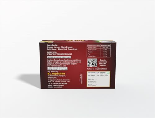 Image of Trishta Lemon Masala Green Tea Box | Healthy Tea | Loaded Herbs | Antioxidant | 30 Seconds To Prepare | 100% Natural | No Preservatives,100 Grams