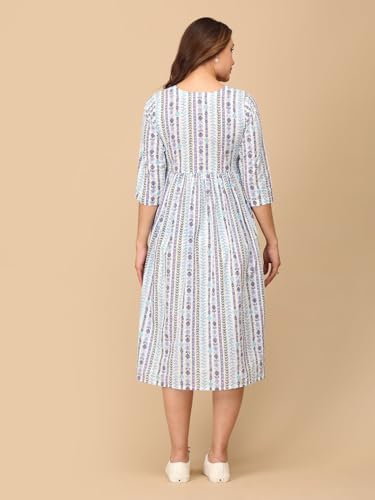 Image of The Mom Store Maternity and Nursing Sleeveless Dress for Women | Casual Dress | Pre and Post Pregnancy Wear | Printed Stylish Dress for New Mom | Trendy Dresses for Women's
