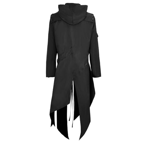 Itdespln Men's Steampunk Medieval Hooded Long Coat Gothic Trench Jacket(3XL,Z3074) by Itdespln - Used condition - Image 3
