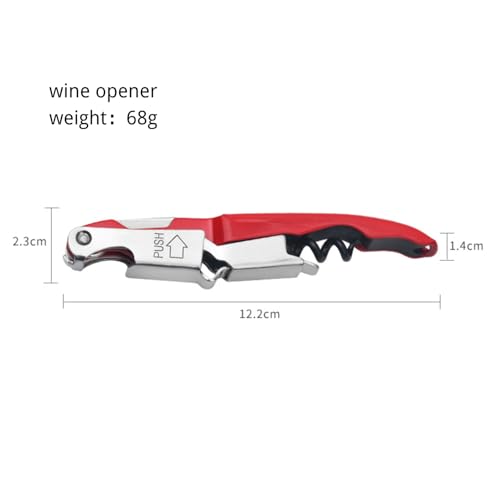 Corkscrew Bottle Opener Wine Opener - 1PC Stainless Steel Double Hinged Wine Key with Foil Cutter and Cap Remover, Waiters Friend, Kitchen Tools & Gadgets Barware Waiter Corkscrews - Black - Image 4