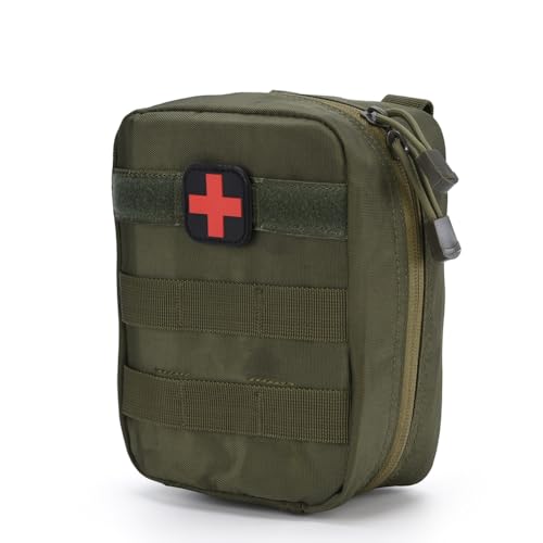 Phefop Kit de Primeros Auxilios para Acampar, una Bolsa de Prueba de Agua de Tamaño Compacto Portátil con Ancho, Equipo de Supervivencia para Senderismo, Ejército, (Green)