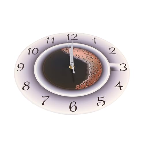 Xiniy de Café con Espuma Silencioso Reloj de Pared DecoracióN de Cocina CafeteríA Letrero de Pared Reloj de Pared Estilo Café