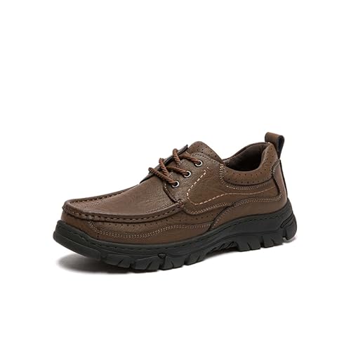 Men's Premium Cowhide Leather Walking Shoes, Fashion Casual Sneakers, Business Casual Leather Shoes, Driving Shoes, Soft, Comfortable, Wear-Resistant, Hand-Stitched