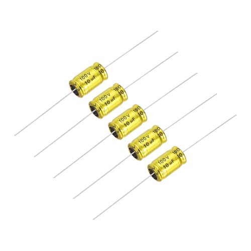 Image of sourcing map 5Pcs 10uF 100V Non-Polarized Electrolytic Capacitor, 20mm x 10mm Aluminum Audio Frequency Divider Capacitor for DIY Audio Projects Tweeter Speakers Car Amplifier