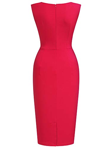 Image of Miusol Women's Retro Ruffle Style Slim Work Pencil Dress