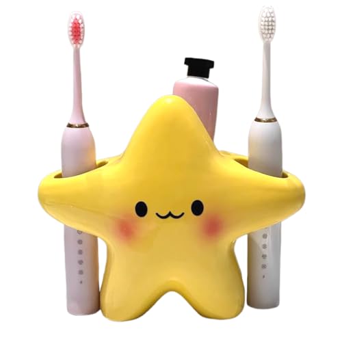 Portacepillos de Dientes | Estrella Antideslizante decoración de baño | Organizador de Cepillo de Dientes en Forma de Estrella | Soporte Organizador de bolígrafos para Pasta de Dientes |