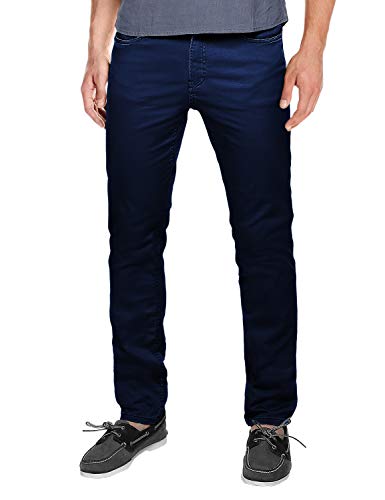 Match Men's Classic Fit Flat Front Casual Pants (34, 8135 Blue)