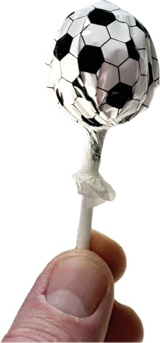 41,12€/KG Fußball Lutscher 10 Stück 170g in den Deutschland Farben Schwarz/Rot/Gold – Leckere Himbeergeschmack Lollys/Bonbons für Fußballpartys Kindergeburtstag Events & Fanartikel