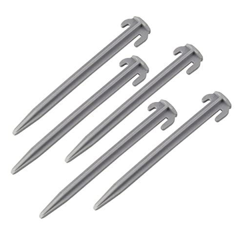 KOMBIUDA 5pcs High Strength Plastic Tent Pegs for Camping Windproof Ground Stakes for Outdoor Use Durable Non Rust Tent Nails for Grass Beach and Awning Anchoring