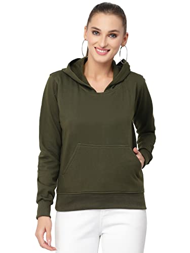 Image of UZARUS Women's Cotton Fleece Stylish Sweatshirt Hoodie