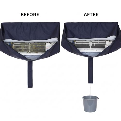 Image of Polyester Waterproof Split AC Indoor Unit Wash Cleaning Bag Cover | Reusable AC Service Cover for Coil Cleaning, Dust & Splash Protection (Parachute Fabric, 52)