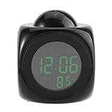Digital Projection Alarm Clock with Voice Talking, Temperature Display, LED LCD Screen for Bedroom, Snooze Function for Desk or Wall